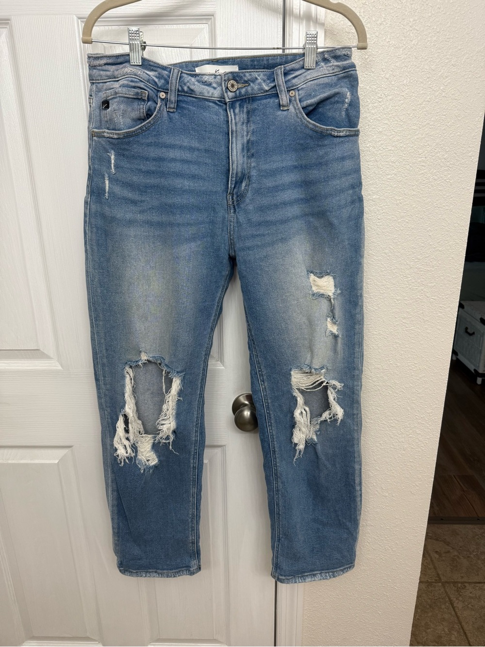 KanCan Distressed Light Blue Relaxed Jeans